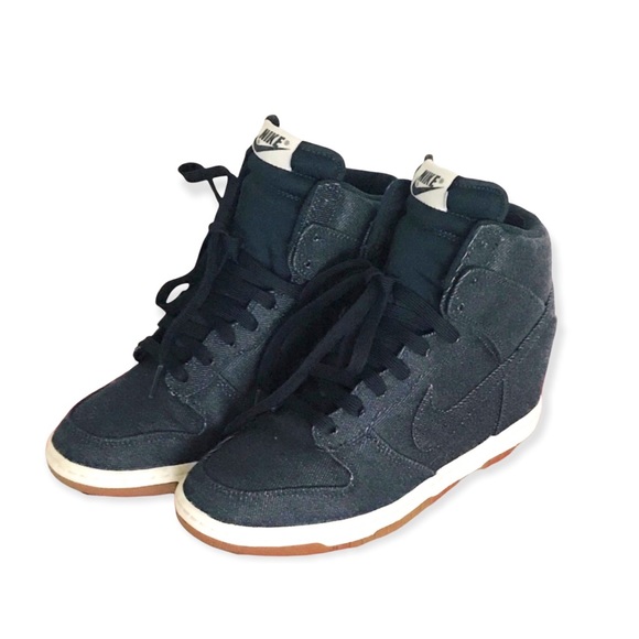 Nike Shoes - LIKE NEW Nike Dunk Sky Hi Essential Women Sneaker 644877-400 Hidden Wedge Denim